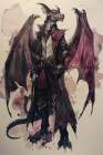Close-up of winged alien in garb Art Print